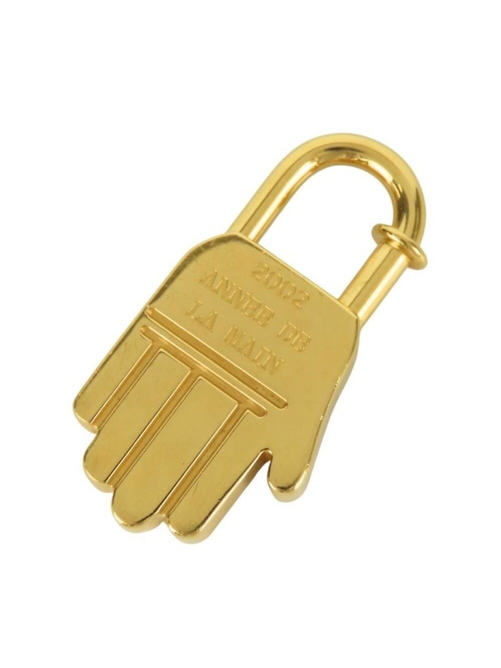 Hermes Hand Motif Metal Gold Annee de la Plated Card Holder